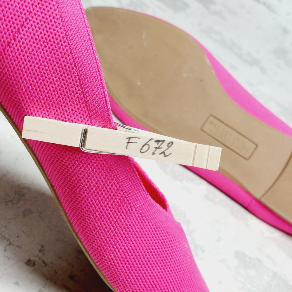 NEW Falls Creek Phoebe Pink Knit Pointed Toe Slip On Balletcore Flats F672 - Picture 11 of 11
